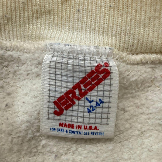 Vintage 90s Jerzees Cream Oversized Graphic Sweatshirt