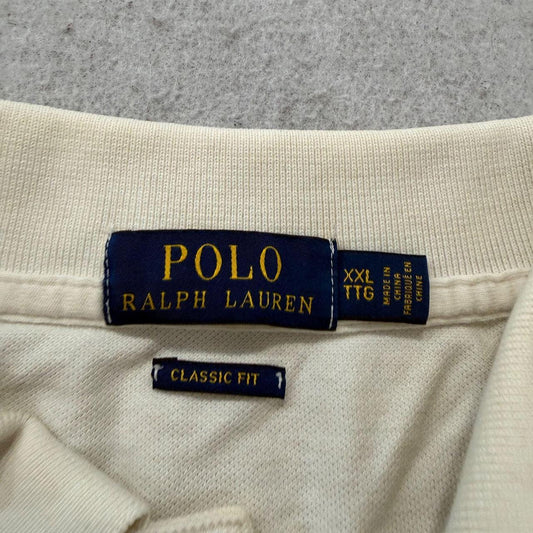 Vintage Y2K 2000's Polo Ralph Lauren Cream Blank Polo Shirt
