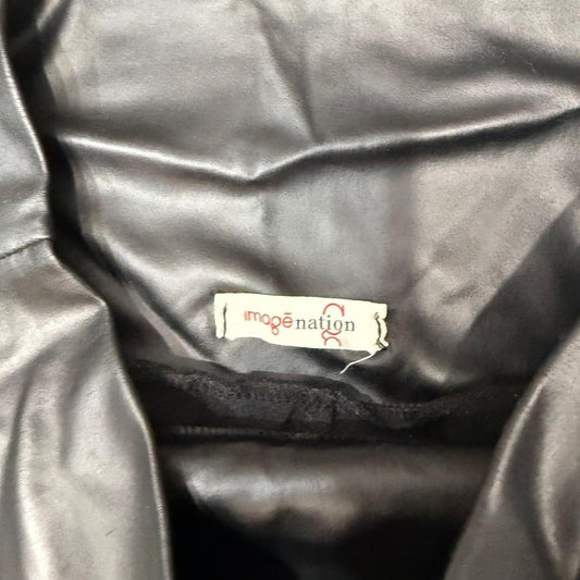 Vintage Y2K 2000's Women's Black Open Leg Leather Pants