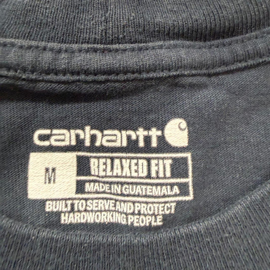 Vintage Y2K 2000's Carhartt Navy Faded Blank Pocket Tee