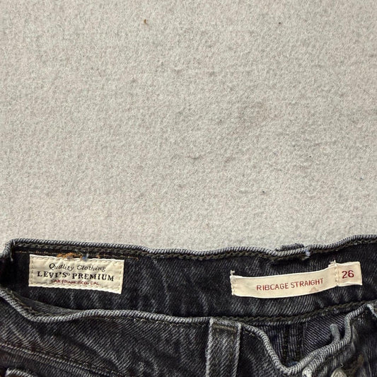 Vintage Y2K 2000's Levi's Black Dark Wash Open Leg Jeans