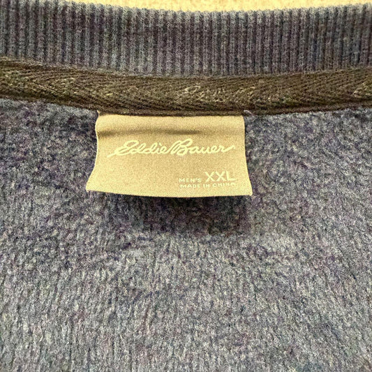 Vintage Y2K 2000's Eddie Bauer Navy Boxy Blank Crewneck Sweatshirt