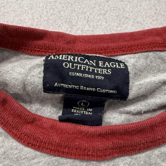 Vintage Y2K 2000's American Eagle Grey Boxy Faded Graphic Tee