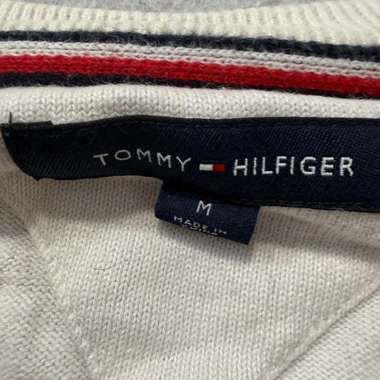 Vintage Y2K 2000's Tommy Hilfiger Cream Boxy Crewneck Sweater
