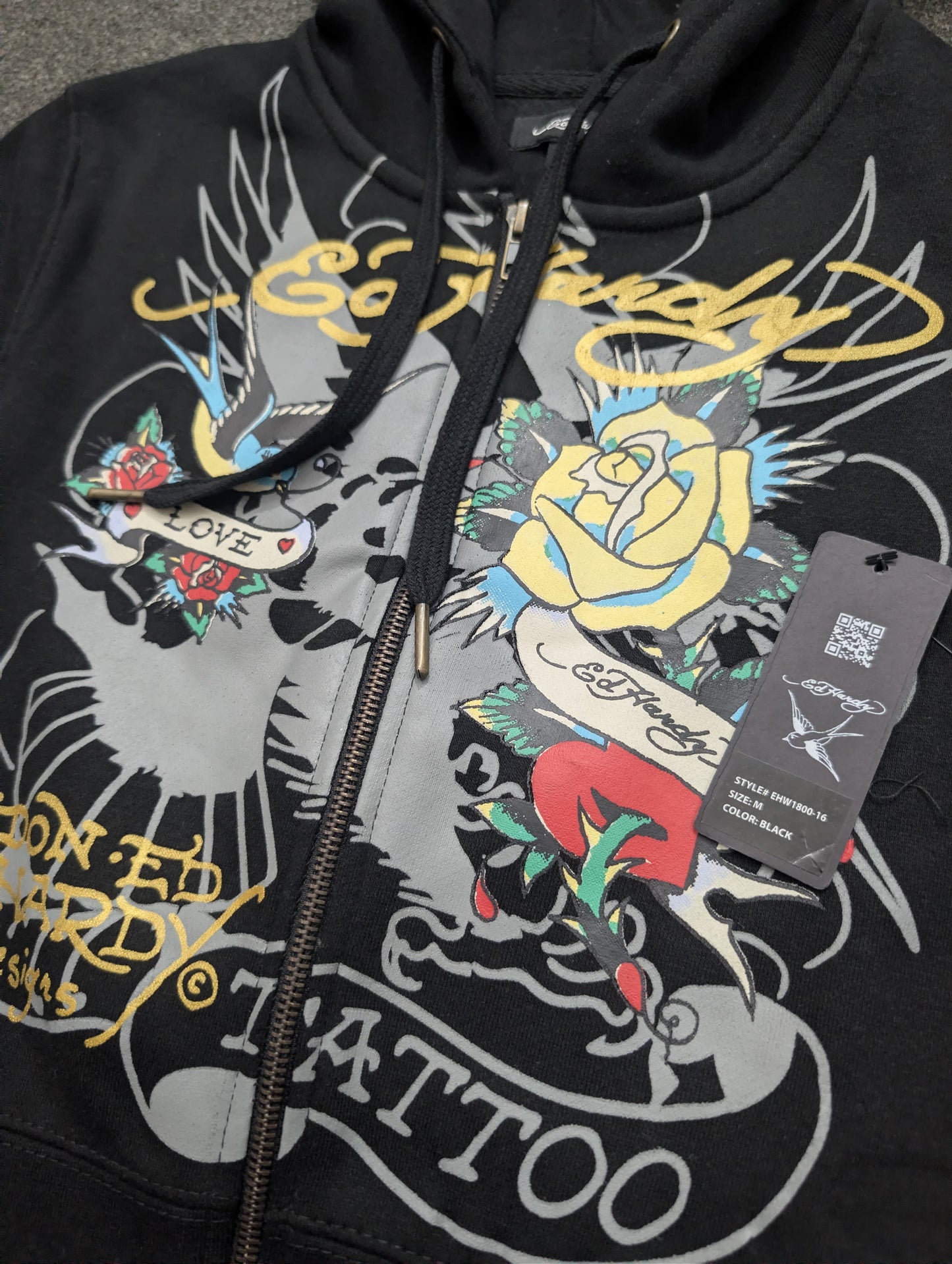 ED HARDY "Brave eagle" BLACK BELL BOTTOM SET