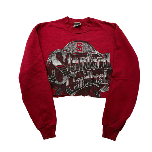 Red Oak Stanford Cardinal Red Cropped Crewneck Sweatshirt Size M photo 1