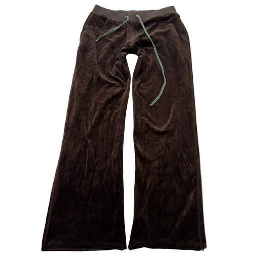Juicy Couture Women's Dark Brown Velour Flared Track Pants Loungewear Size S