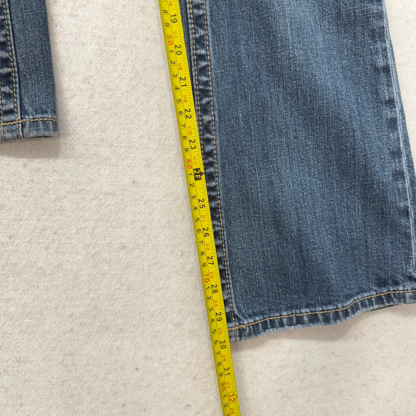 Miss Me Women's Medium Blue Denim Bootcut Jeans Embellished Snap Pockets Size 29