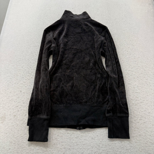 Vintage Juicy Couture Women's Choclate Brown Velour Zip-Up Track Jacket Y2K - S