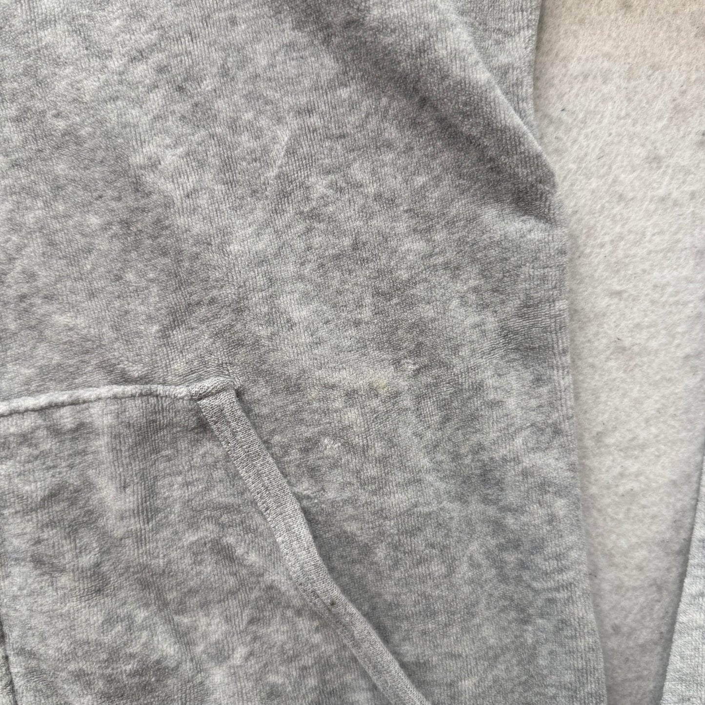 Juicy Couture Women's Heather Gray Velour Zip Up Hoodie Graphic Logo Y2K Size S