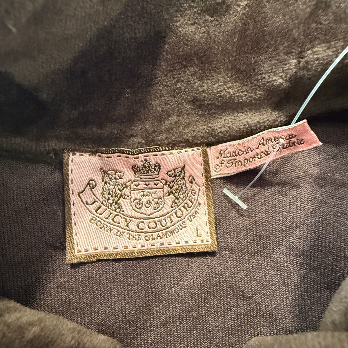 Vintage Juicy Couture Scottie Dogs Women's Dark Brown Zip-Up Track Jacket Size L