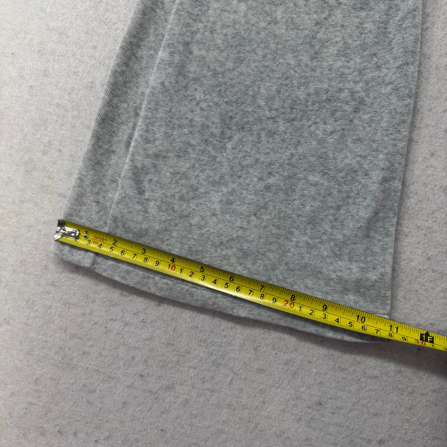 Juicy Couture Gray Velour Tracksuit Set Zip Up Hoodie & Flared Pants Y2K Size S