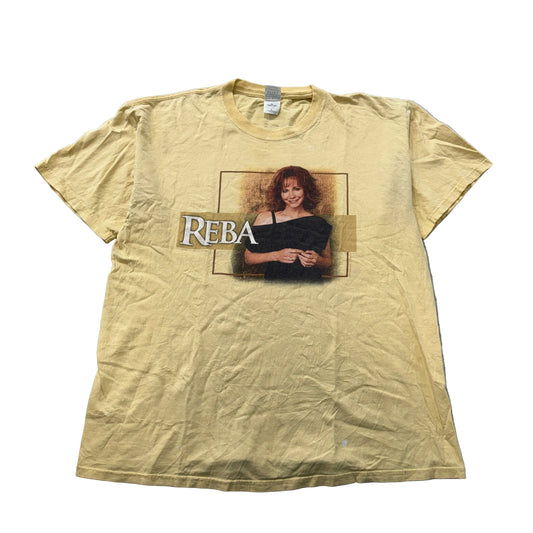 Reba McEntire yellow portrait graphic tee front