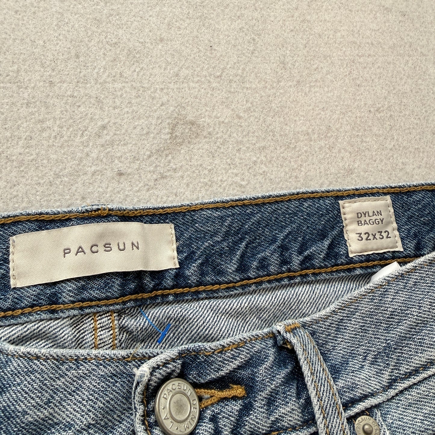 Pacsun Dylan Baggy Men's Blue Denim Jeans Streetwear Relaxed Fit Size W32xL32