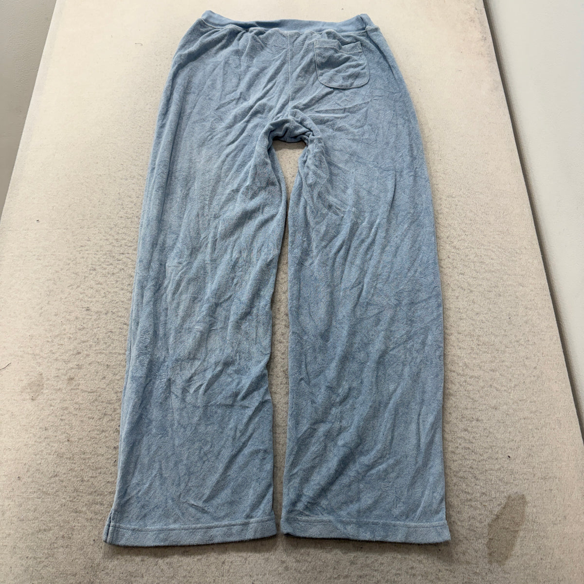 Juicy Couture Women's Pastel Blue Velour Flared Track Pants Loungewear Size M