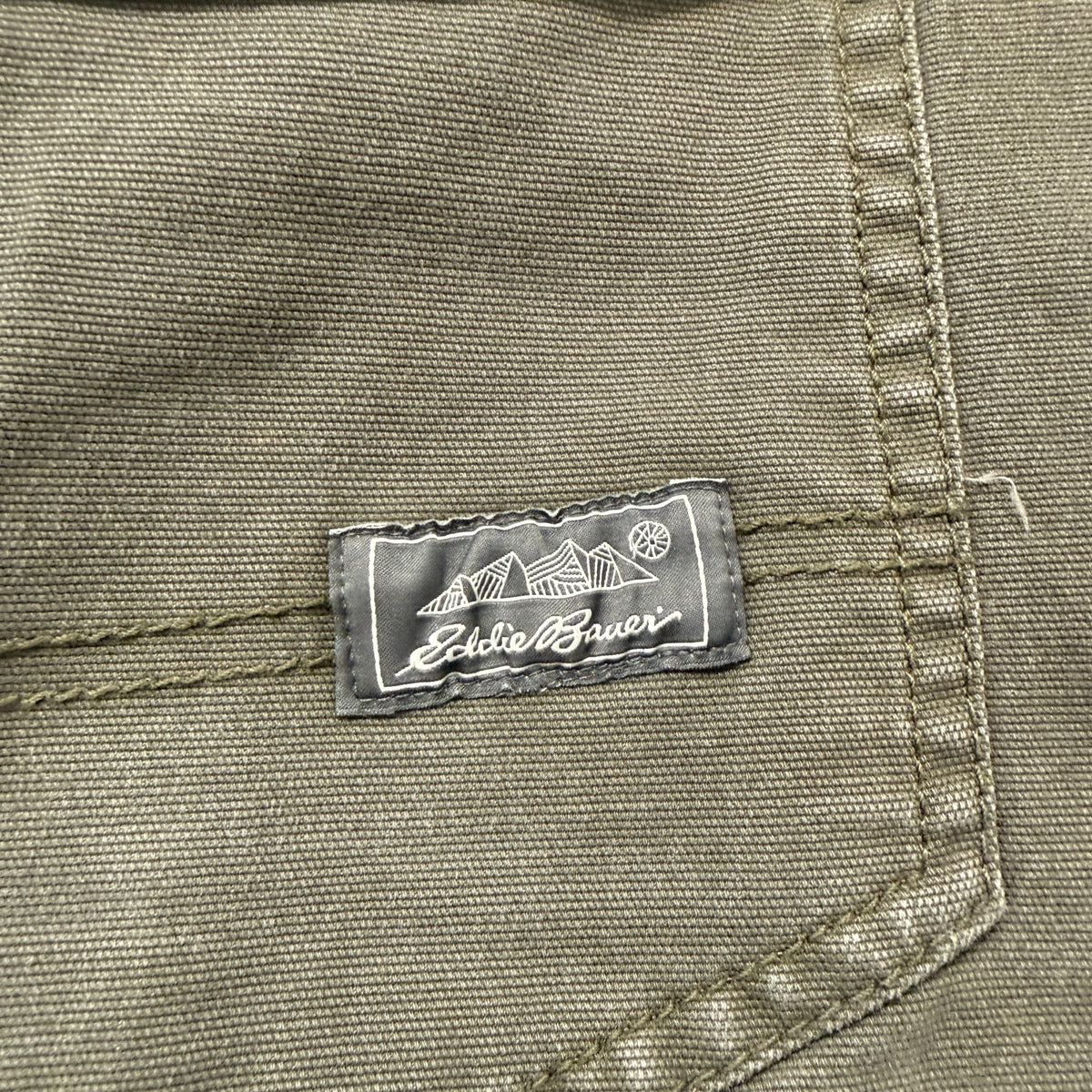 Eddie Bauer Relaxed Fit Canvas Pants Men's Olive Green Cotton Outdoor Size 38x30 photo 7