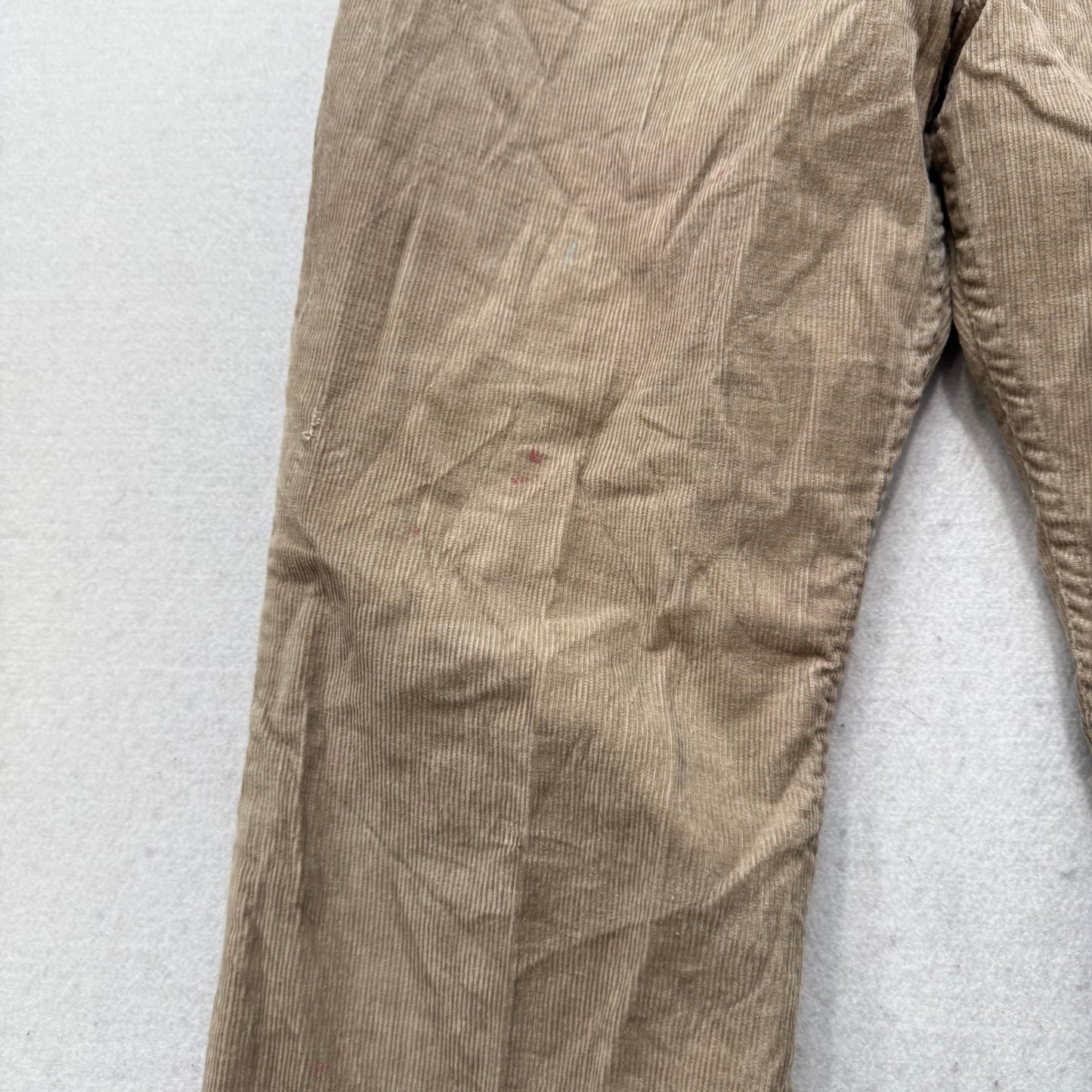 Vintage 1970s Men’s Plain Pockets Tan Corduroy Bootcut Pants Zip-Fly Size 36