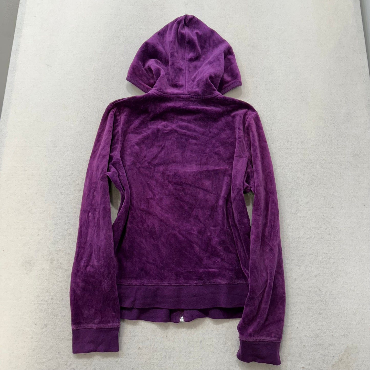 Juicy Couture Plum Velour Tracksuit Set Zip Up Hoodie & Flared Pants Y2K Size S