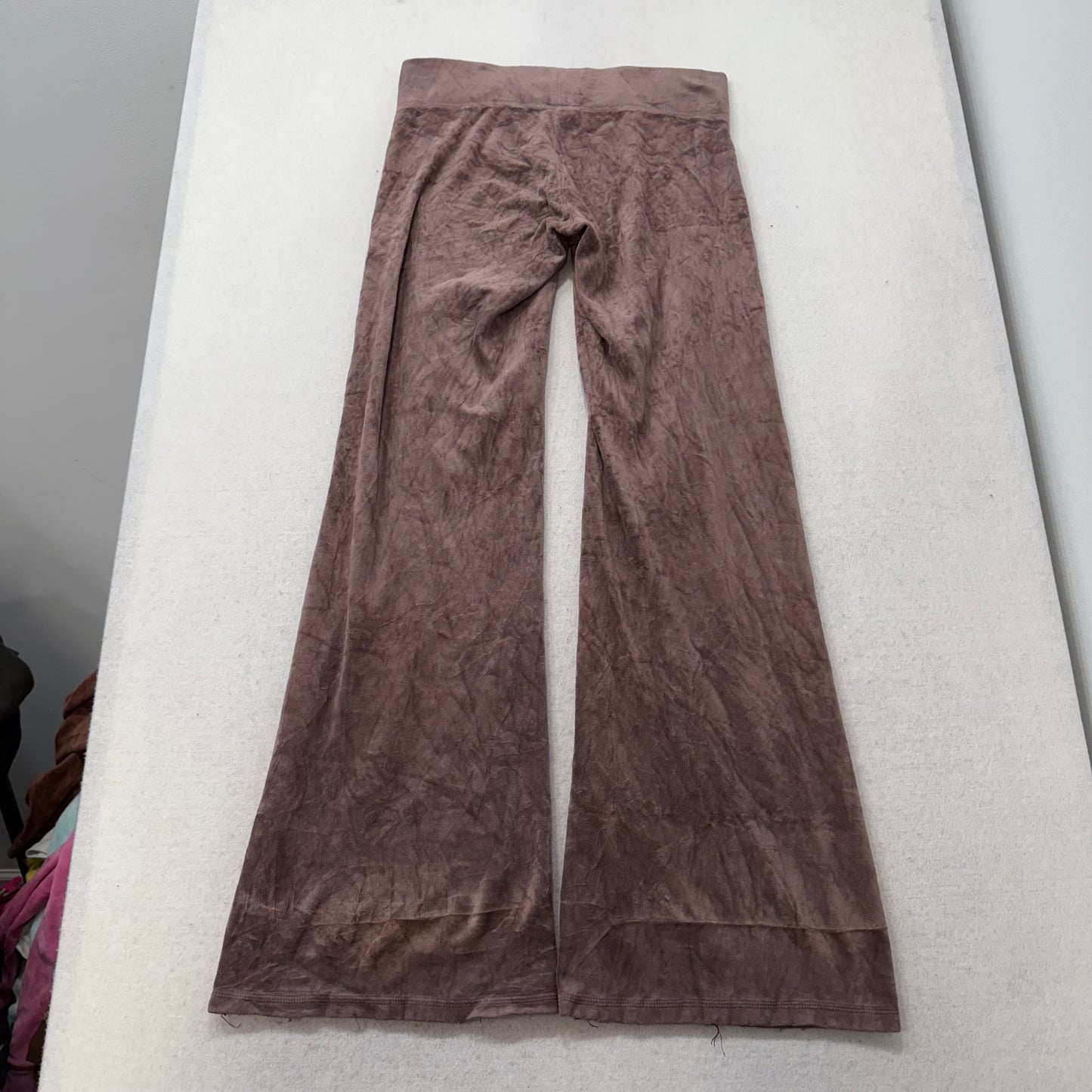 Vintage Juicy Couture Women's Brown Velour Flared Track Pant Loungewear Size S