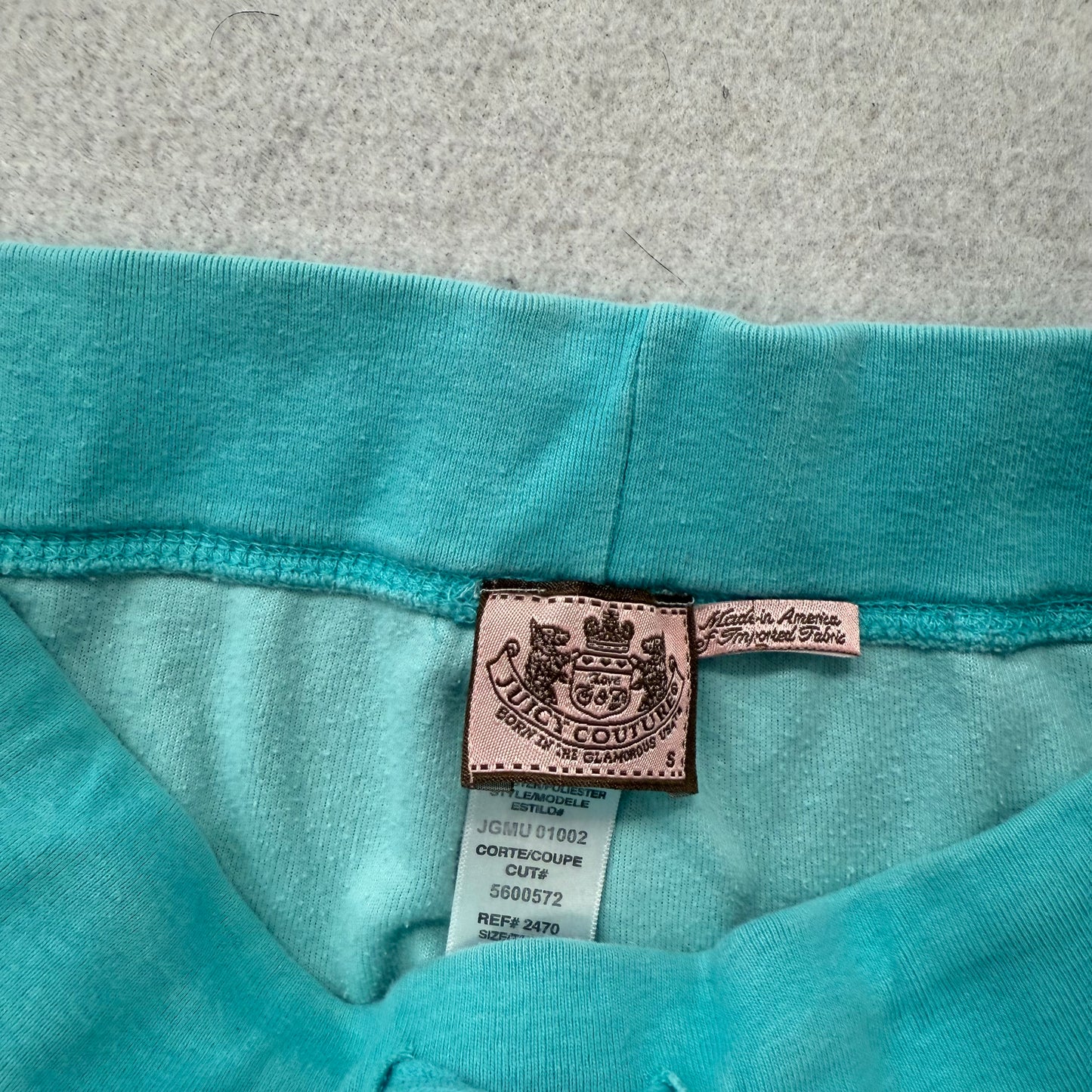 Vintage Juicy Couture Womens Aqua Velour Flared Track Pant Loungewear Y2k Size S