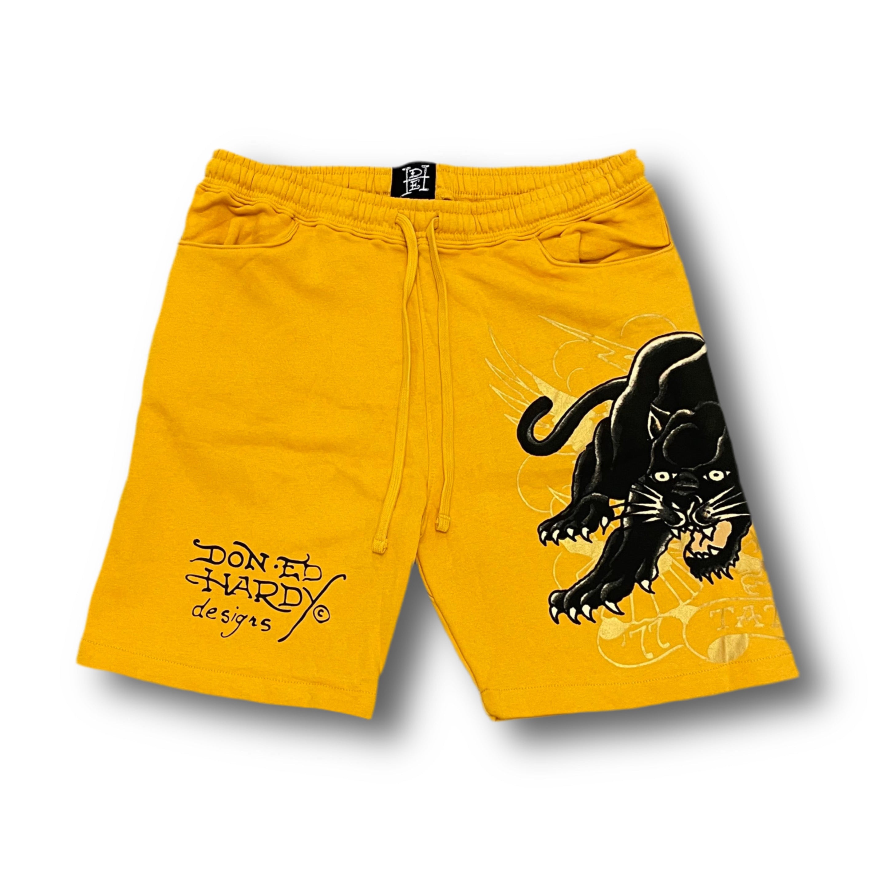 ED HARDY “Crawling Panther” GOLD SHORTS