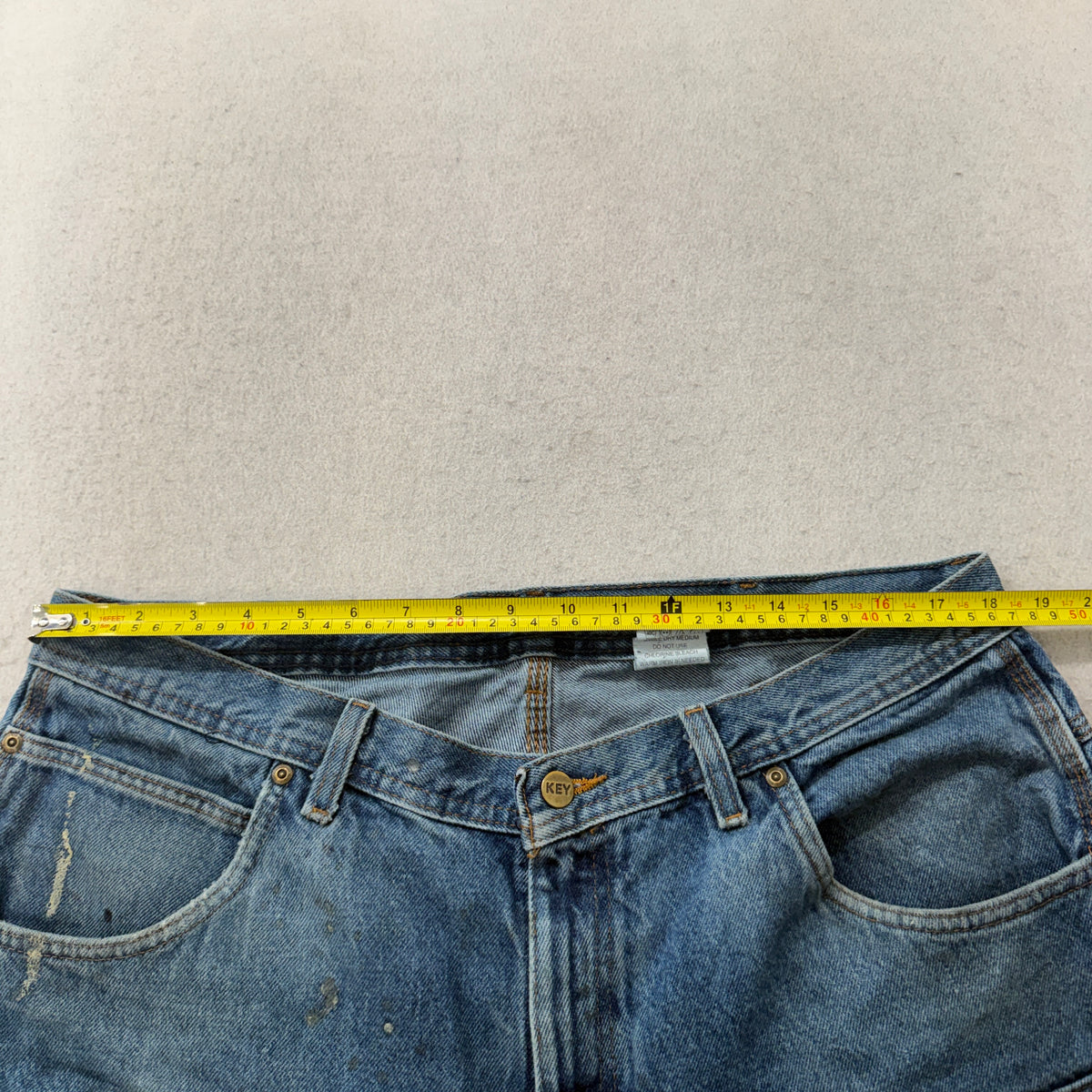 Key Double Knee Carpenter Jeans Medium Wash Size 38x32 photo 4