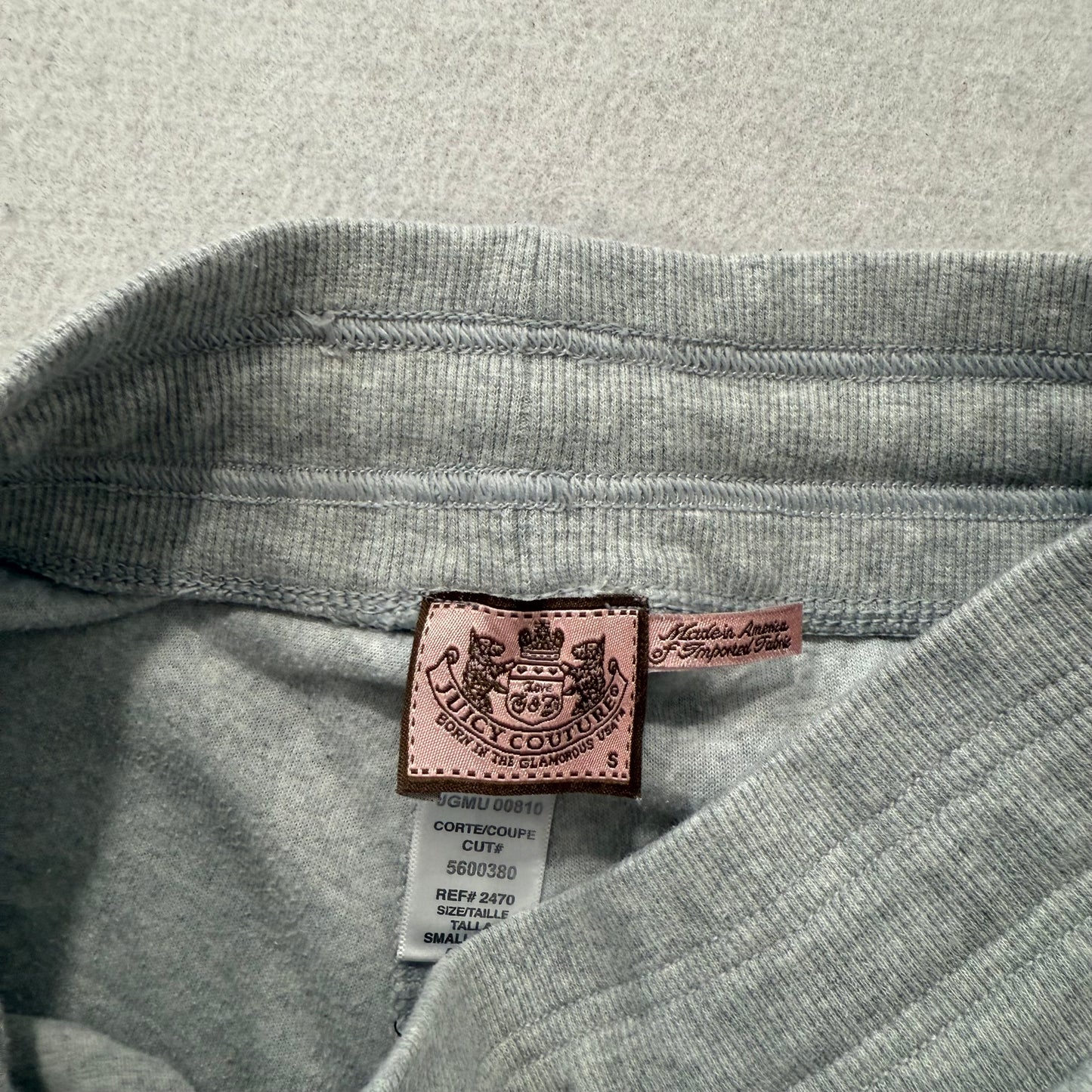 Juicy Couture Gray Velour Tracksuit Set Zip Up Hoodie & Flared Pants Y2K Size S