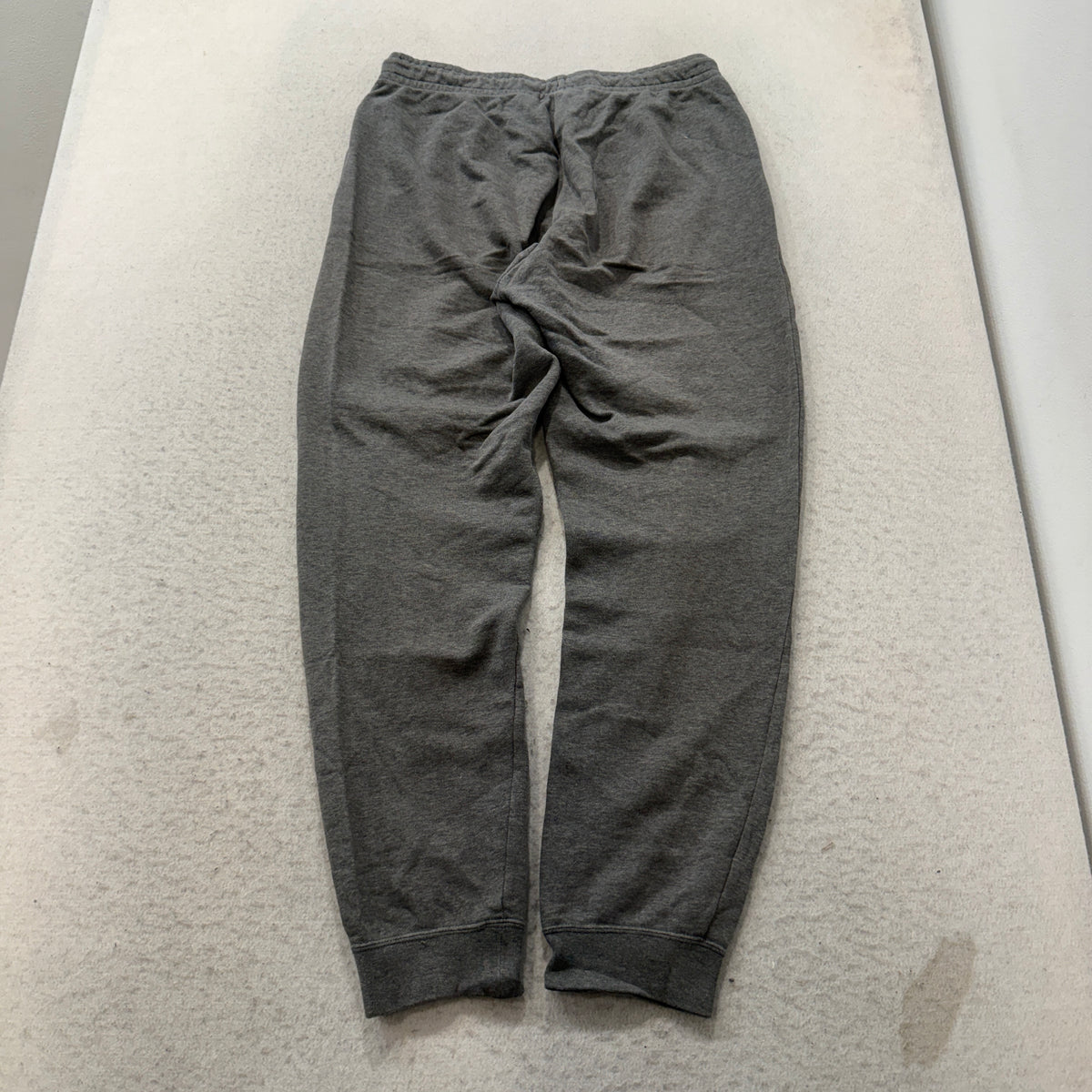 Nike Men Grey Knit Sweatpants Drawstring Pockets Tapered Leg Classic Logo Size S