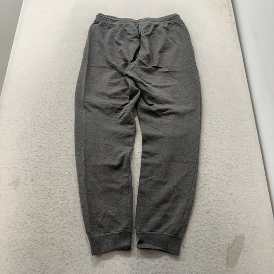 Nike Men Grey Knit Sweatpants Drawstring Pockets Tapered Leg Classic Logo Size S