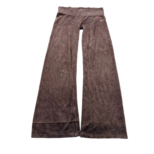 Vintage Juicy Couture Women's Brown Velour Flared Track Pant Loungewear Size S