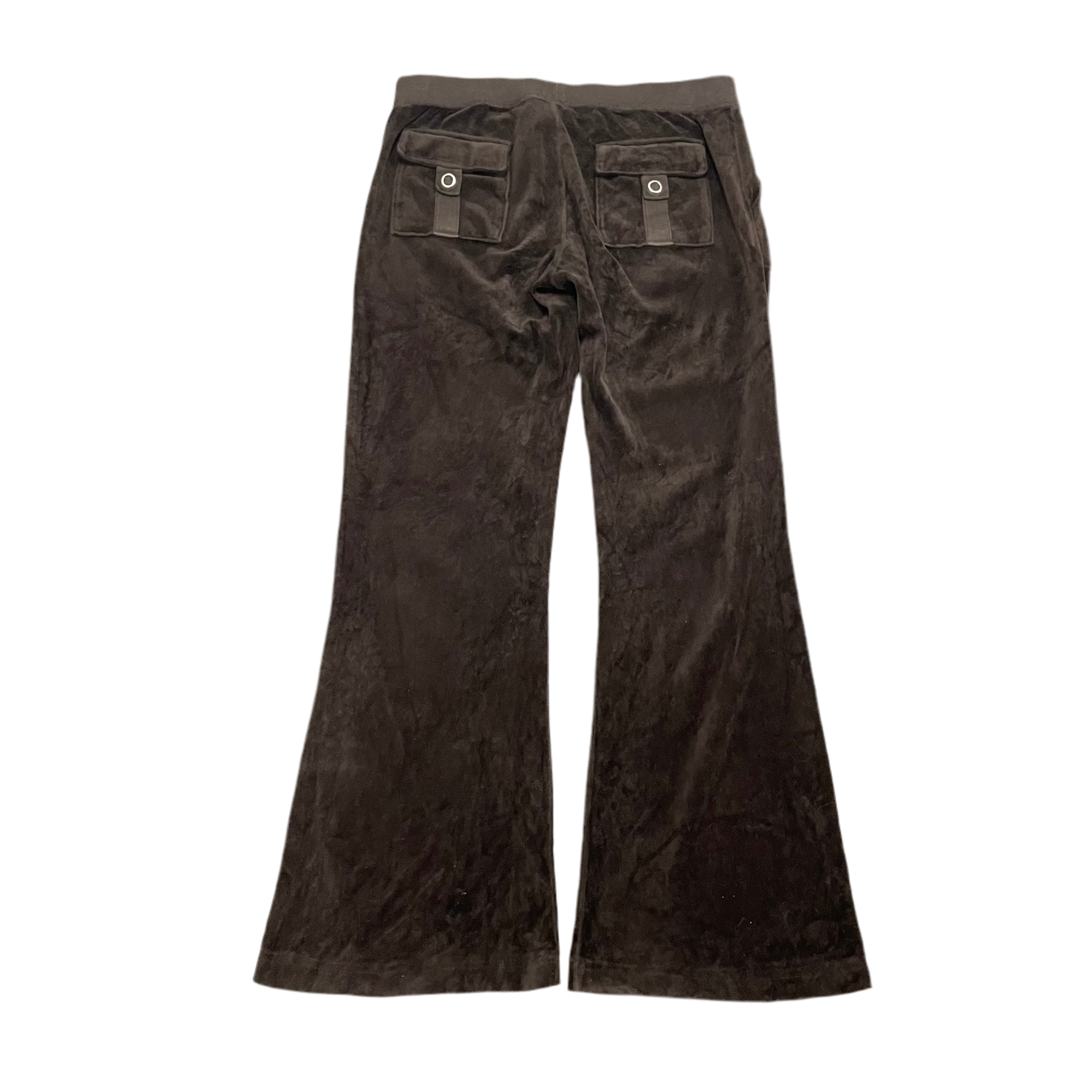 Vintage Juicy Couture Brown Velour Flared Pants Size S