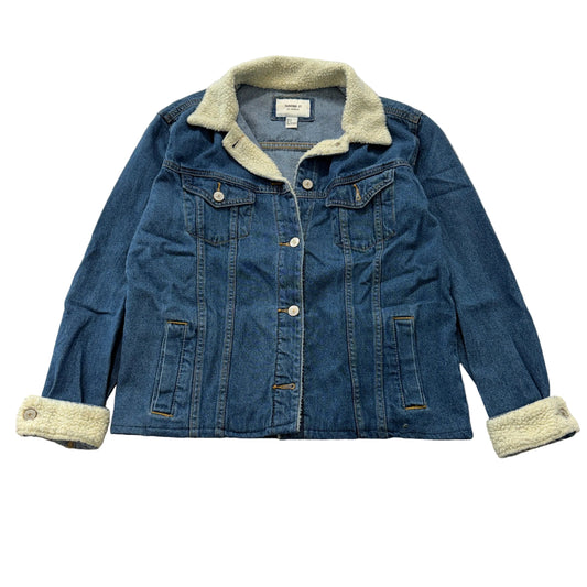 Forever 21 Sherpa Collar Denim Trucker Jacket Size S photo 1