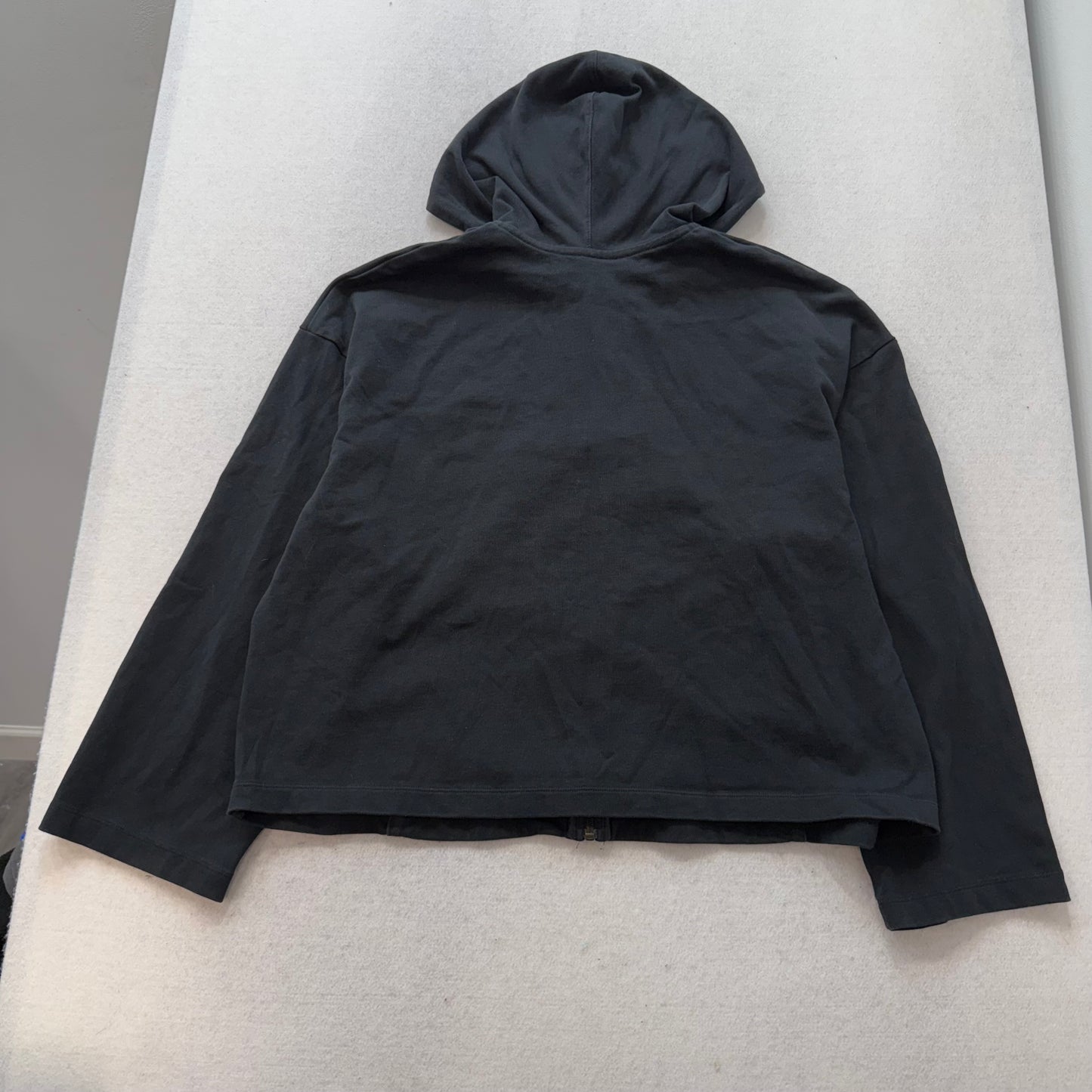 Nike Men's Black Cotton Blend Full Zip Hoodie Long Sleeves Swoosh Logo Size XL