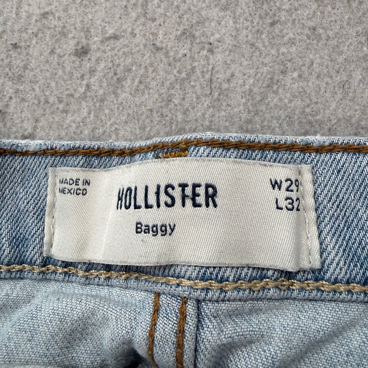 Hollister Baggy Jeans Light Wash Blue Denim Wide Leg Relaxed High Rise Size 29x32 photo 3