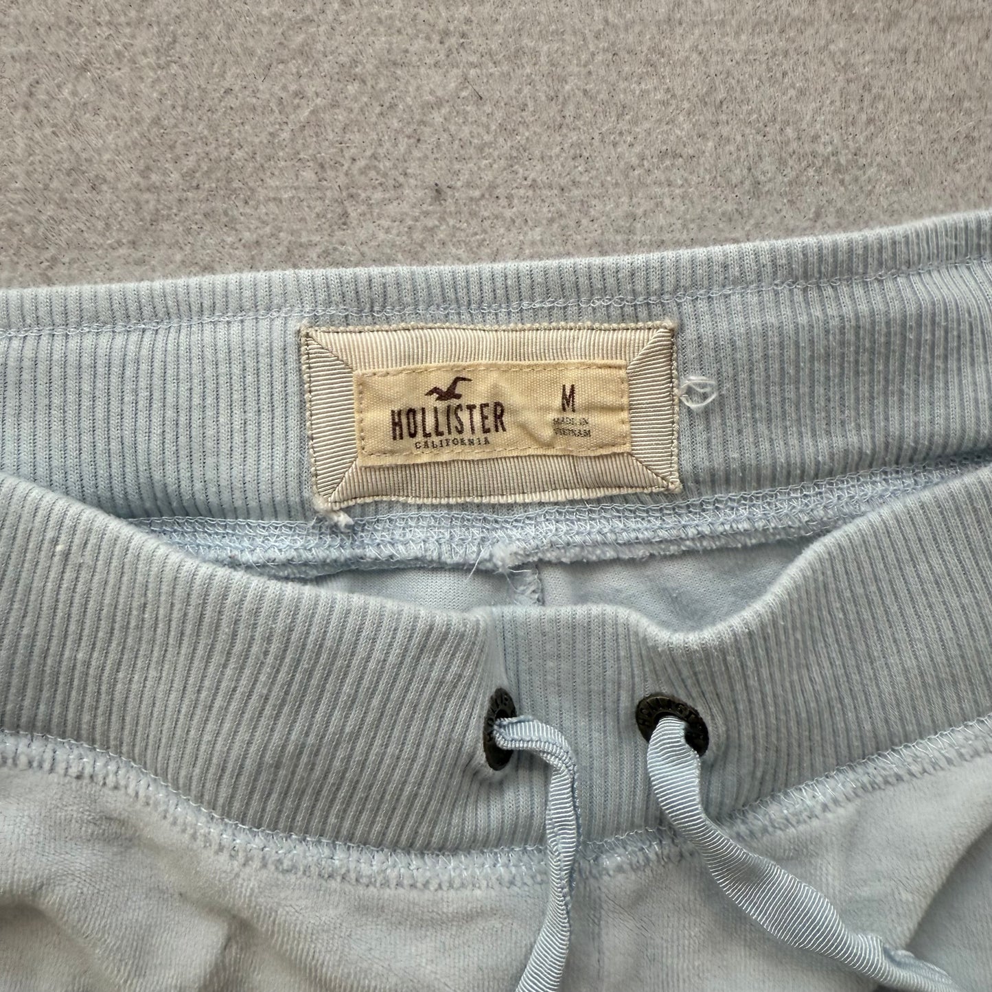 Hollister Women's Ice Blue Velour Flared Track Pant Loungewear Low Rise Size M