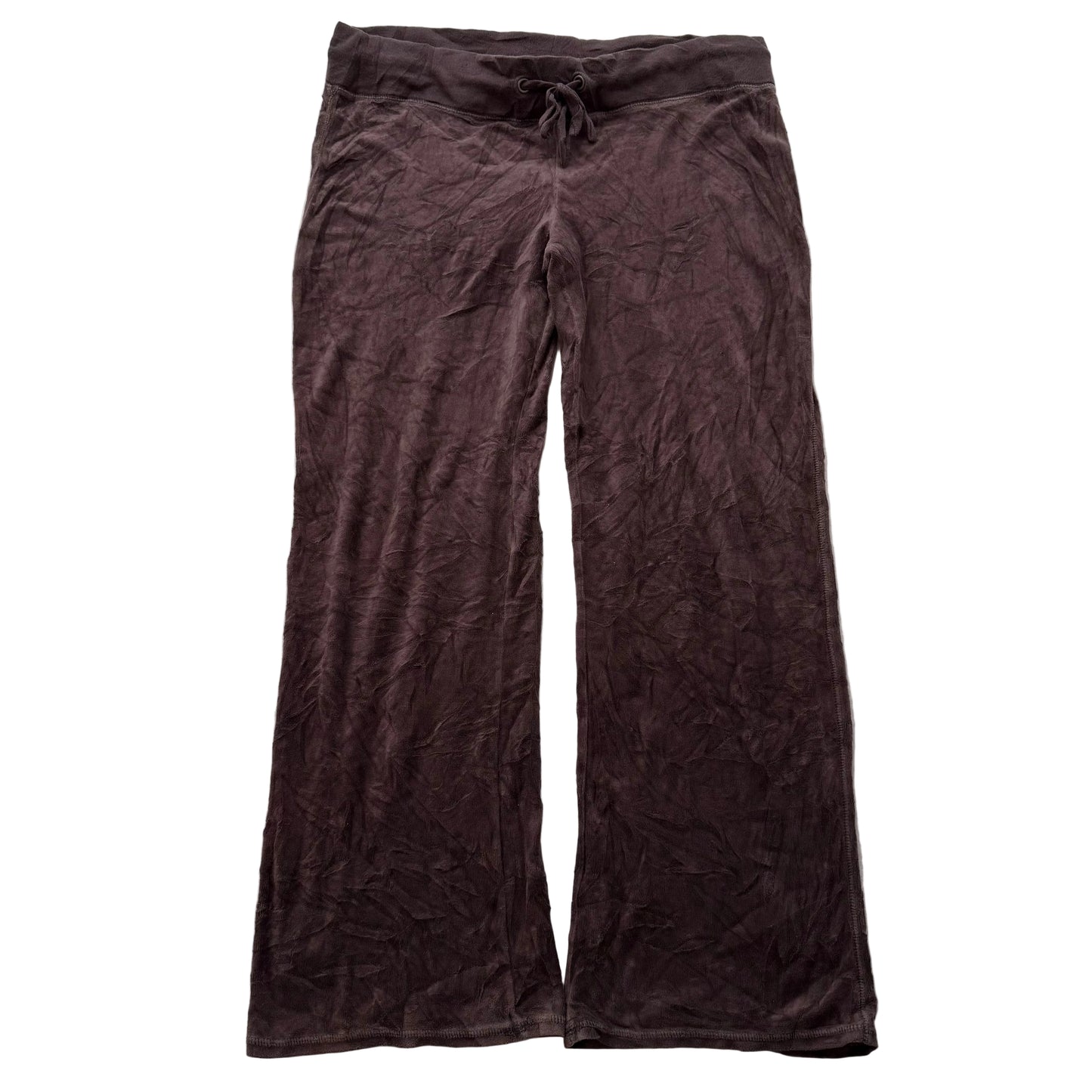 Vintage Juicy Couture Women's Brown Flared Wide Leg Track Pant Loungewear Size L