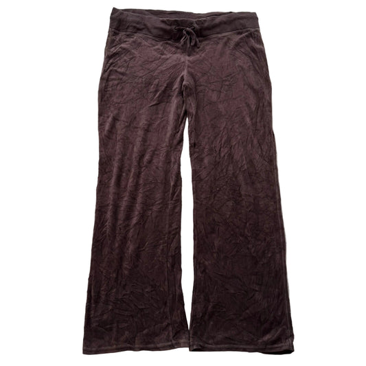 Vintage Juicy Couture Women's Brown Flared Wide Leg Track Pant Loungewear Size L