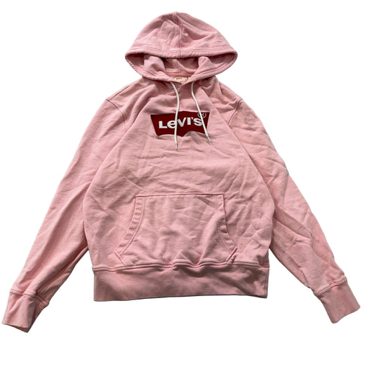 Levi's Unisex Light Pink Pullover Hoodie Drawstring Pockets Logo Casual Size M