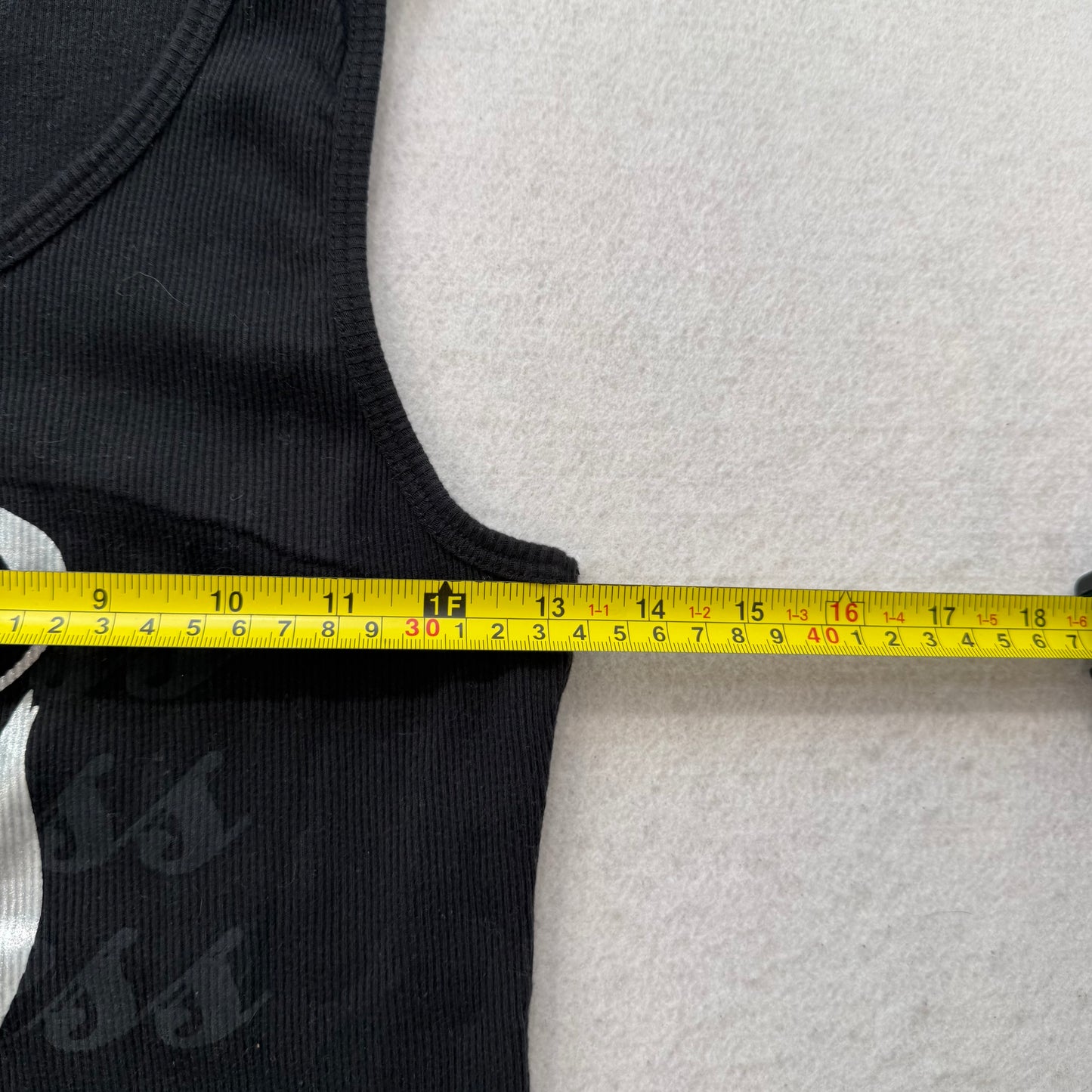 Guess Jeans Womens Black Cotton Blend Ribbed Tank Top Graphic Logo Preppy Size L