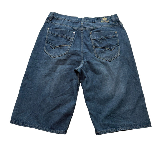 Old Skool Men's Medium Wash Blue Denim Straight Leg Shorts Streetwear Size 40