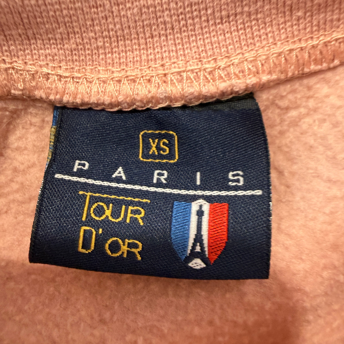 Tour DOr Paris Pink Embroidered Crewneck Sweatshirt Size XS photo 3