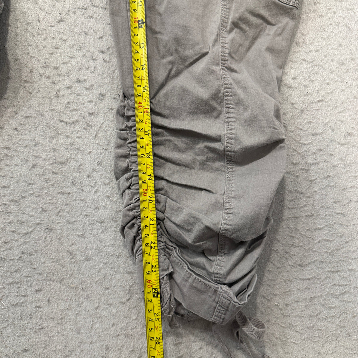 INC International Concepts Cargo Capri Pants Women's Gray Ruched Size 14 photo 5