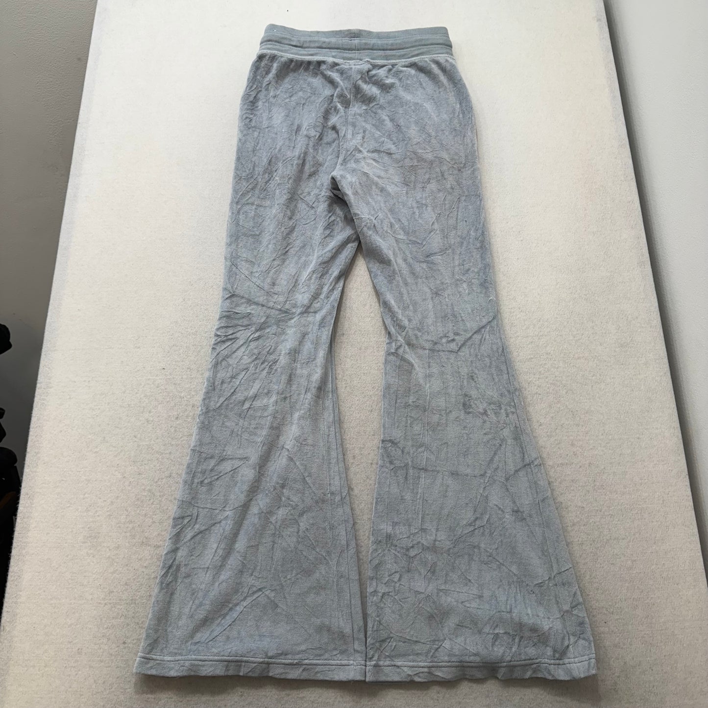 Vintage Juicy Couture Women's Gray Velour Flared Track Pants Bell Bottom Size S