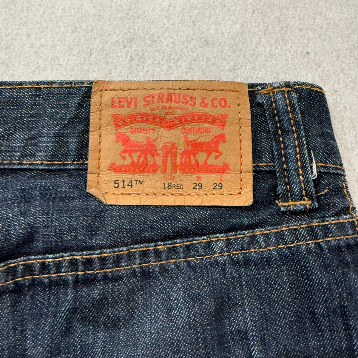 Levi's 514 Straight Jeans Boys Dark Wash Blue Denim Five Pocket Size 18 photo 7