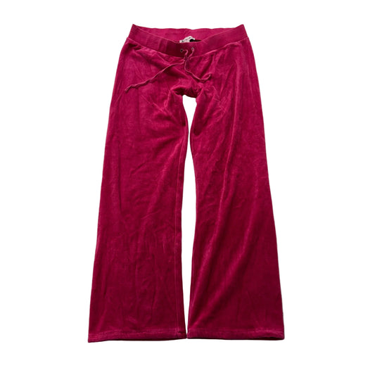 Juicy Couture Womens Dark Hot Pink Velour Flared Track Pants Loungewear Size M
