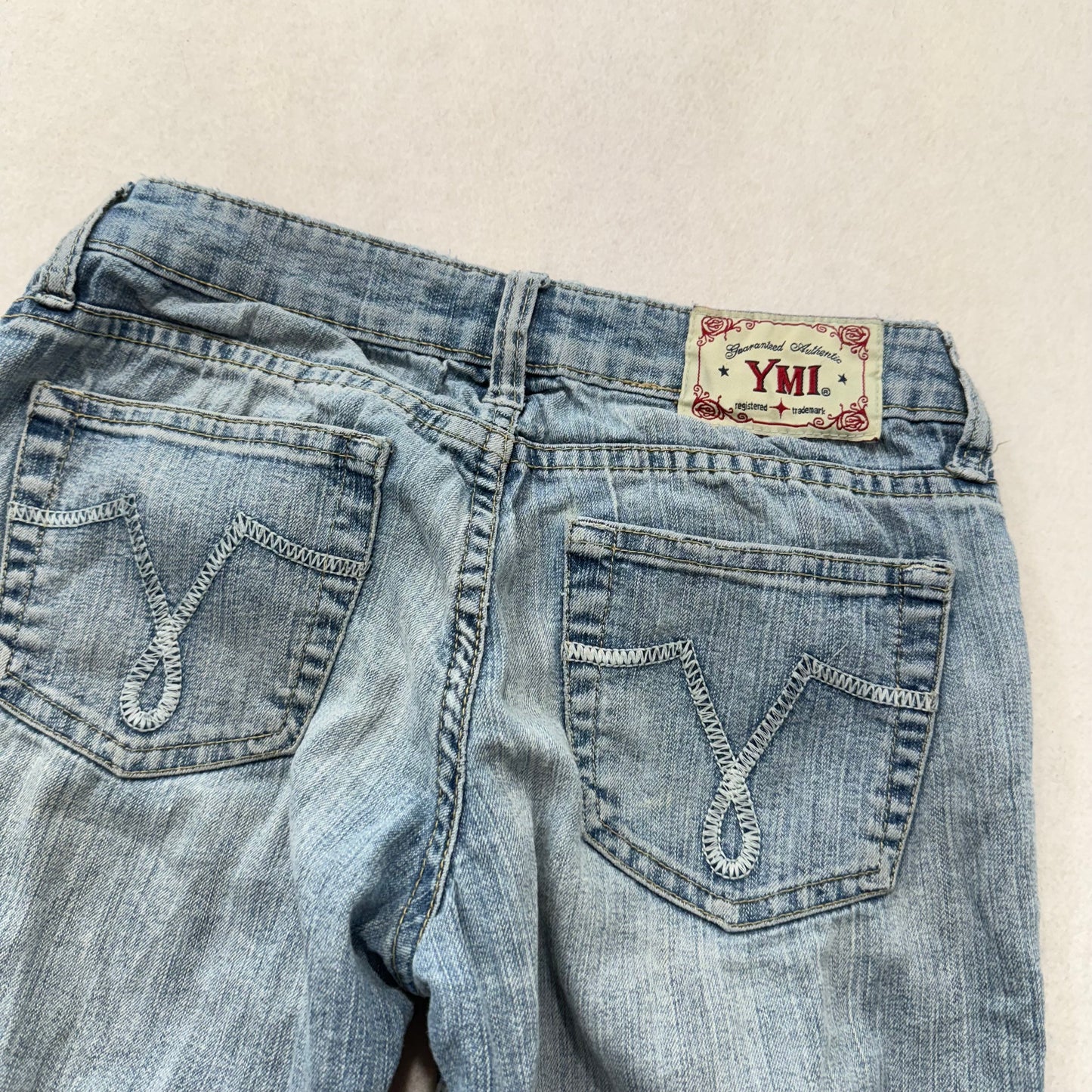 YMI Women's Light Wash Blue Denim Bootcut Jeans Low Rise Y2K Fashion Size 0