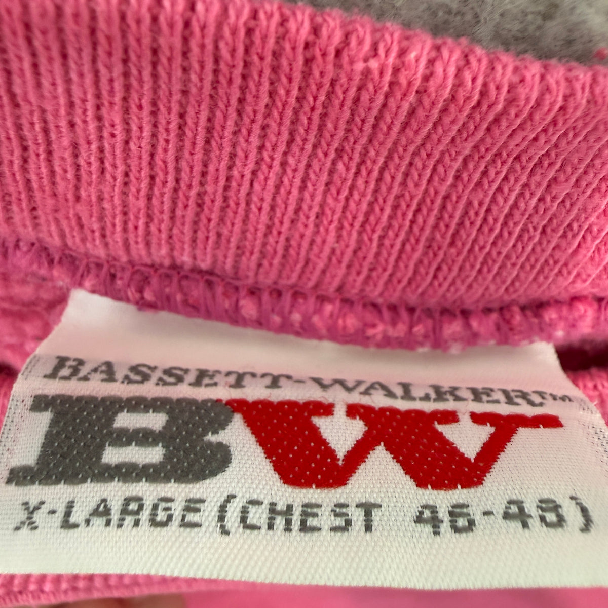 Bassett-Walker Vintage Pink Blank Raglan Crewneck Sweatshirt Size XL photo 3