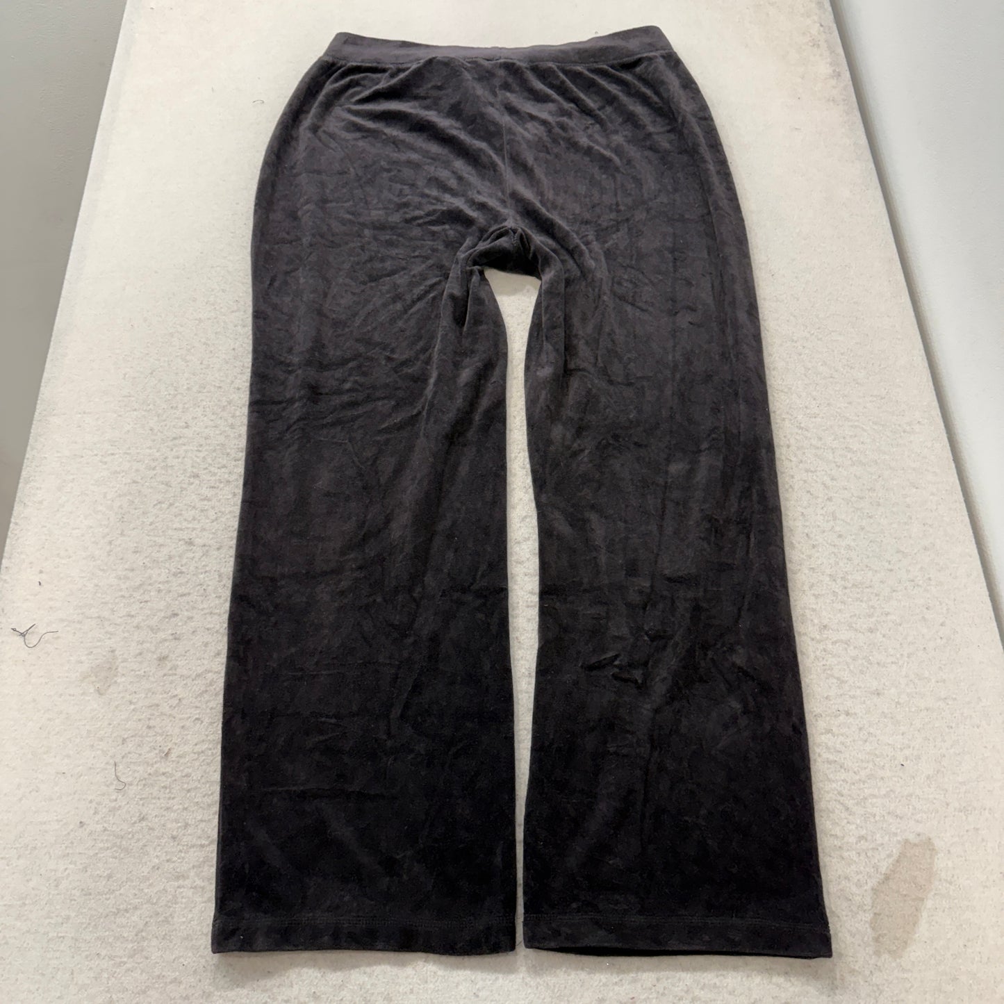 Juicy Couture Women's Charcoal Velour Flared Track Pants Loungewear Y2K Size XL