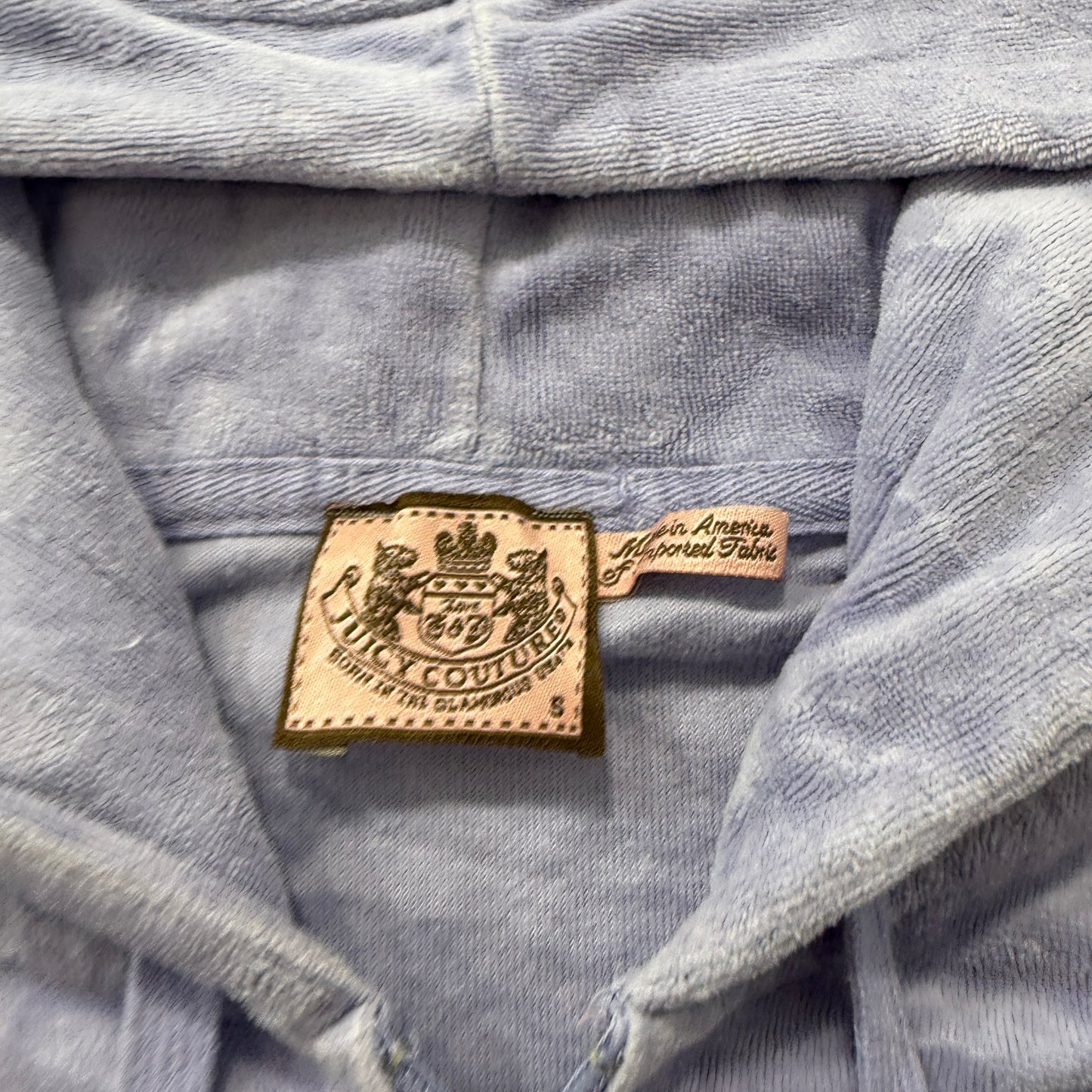 Vintage Juicy Couture Womens Lavender Velour Zip-Up Hoodie Butterfly Graphic - S