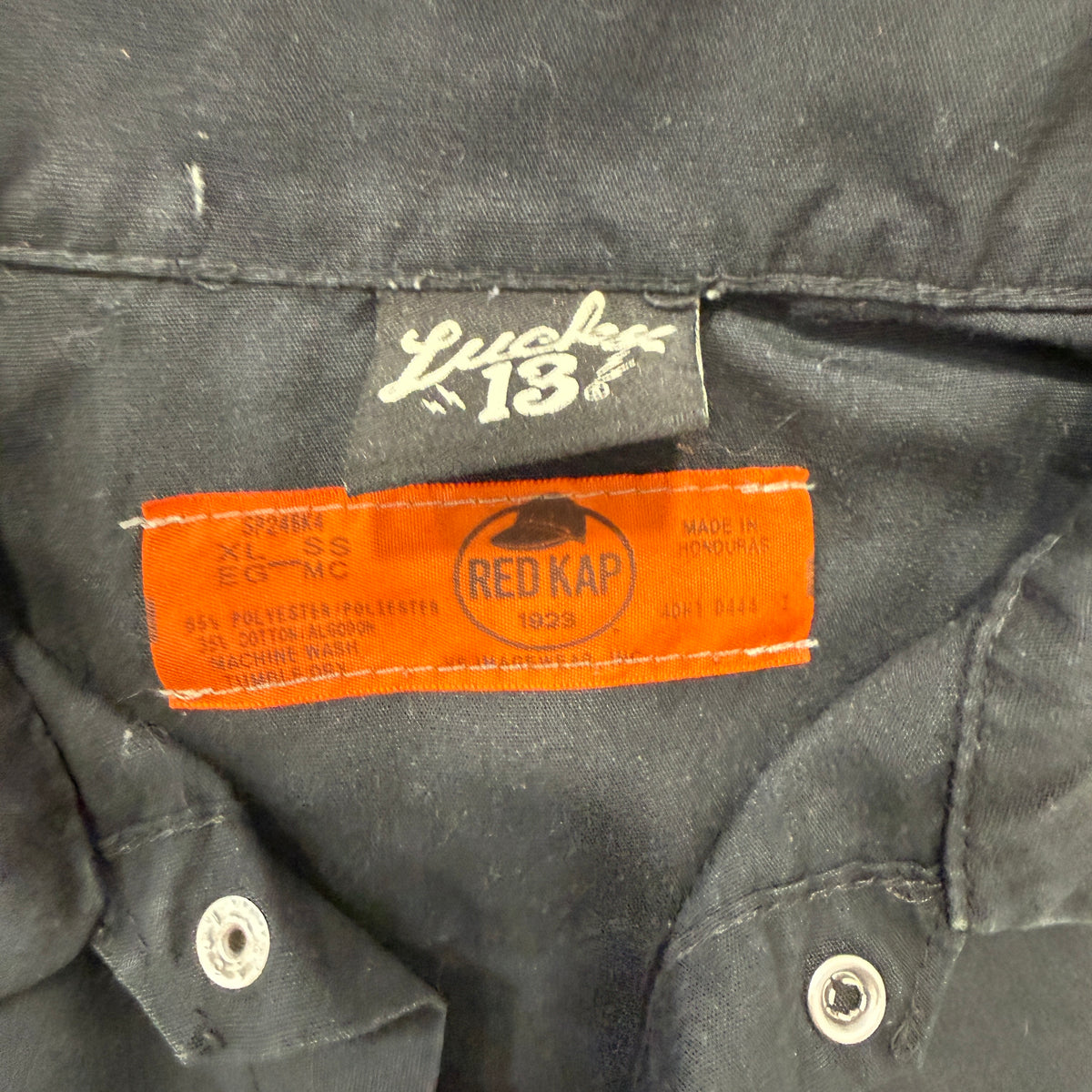 Lucky 13 work shirt brand tag